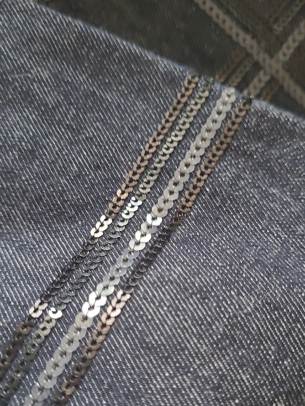 Brunello Cucinelli Dark Navy Pleated Skirt with Sequin Stripes - Picture 7 of 9